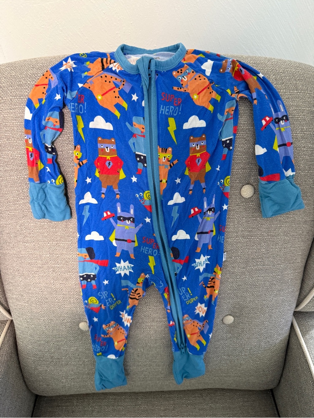 Little Sleepies Superhero Animal Zippy Pajamas